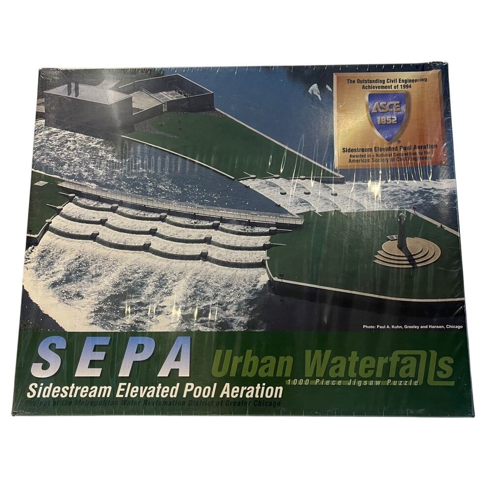 Vintage 1995 SEPA Urban Waterfalls Chicago IL 1000 pc Jigsaw Puzzle 23" x 36"